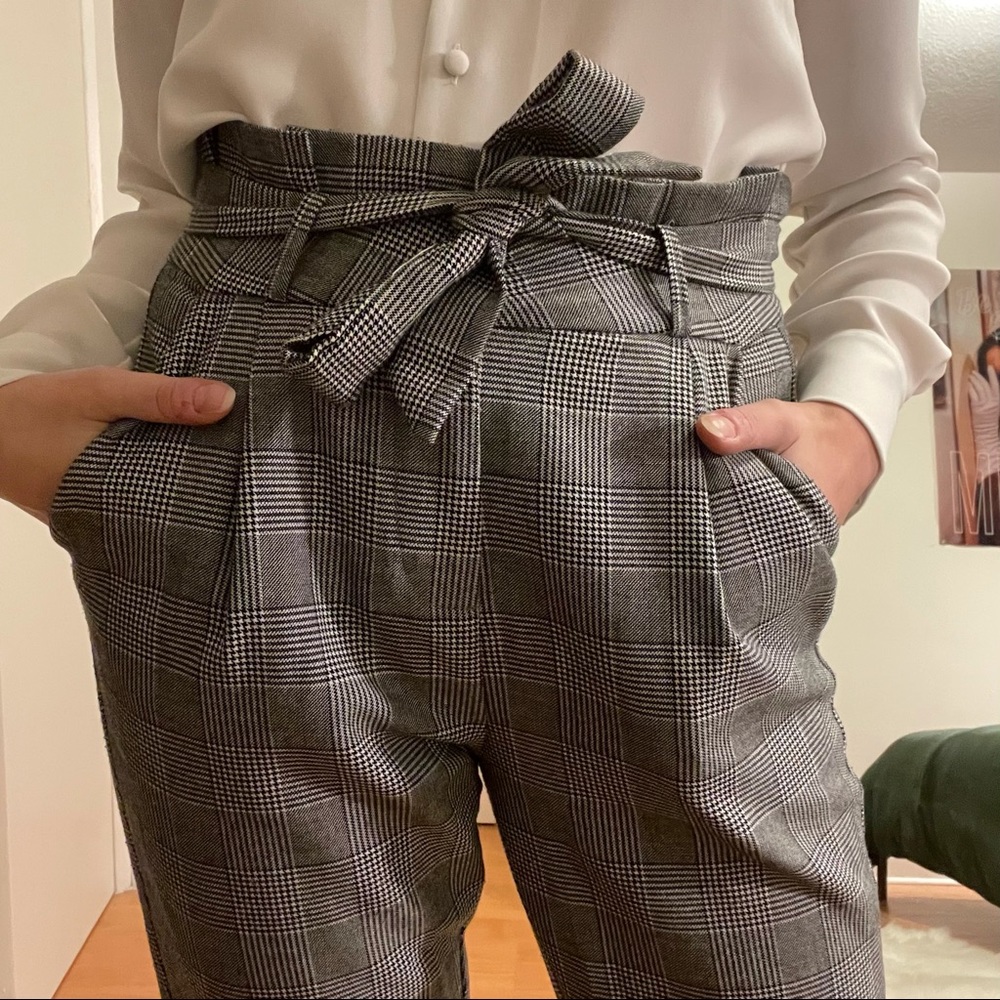 Vero Moda Paper Bag Houndstooth Plaid Pant